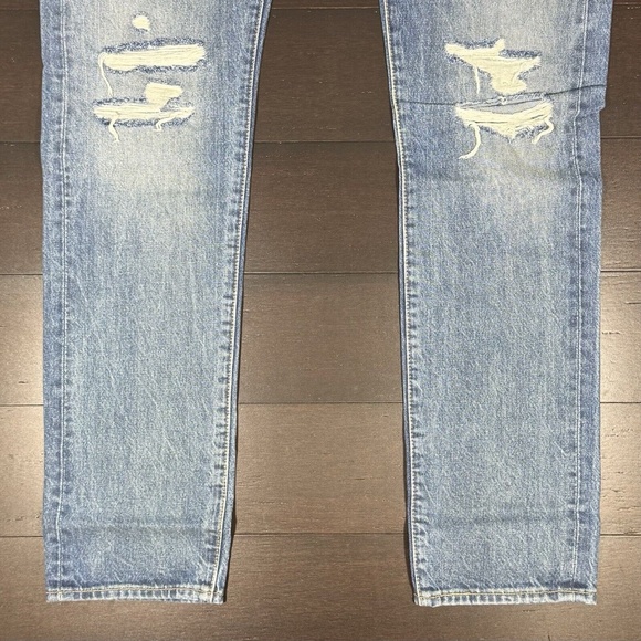 Levi's 511 Jeans 33 x 34 Selvedge Denim Slim Leg Distressed Red Tab 77 - Picture 5 of 8